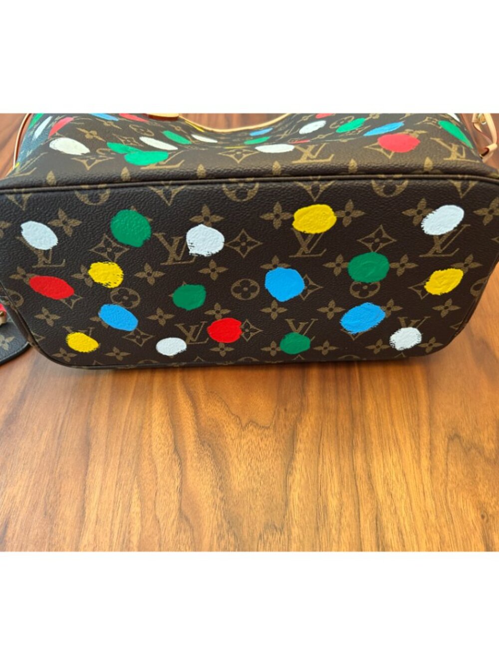 New! Louis Vuitton Monogram Multicolor Paint Dot Neverfull Tote with Pouch - Picture 6 of 11